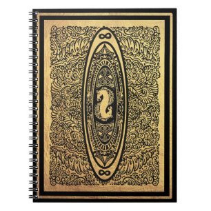 Golden Seahorse Mandala – Ornate Infinity Design Notebook