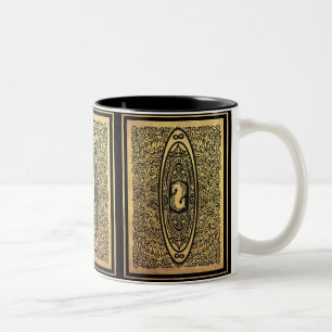 Golden Seahorse Mandala – Ornate Infinity Design Two-Tone Coffee Mug