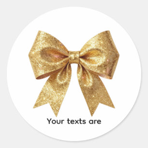 Golden Sequin Decorative Ribbon Classic Round Sticker
