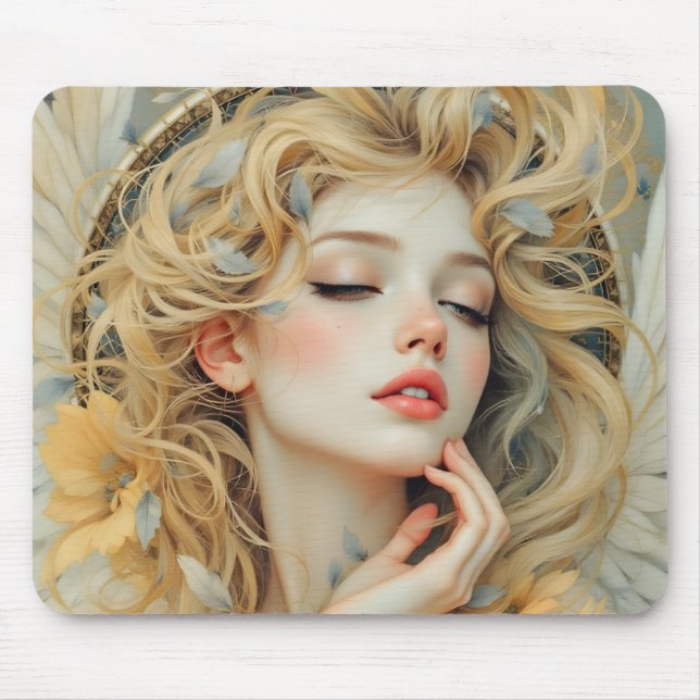 Golden Seraph – Angel of Light and Grace Mouse Pad (Front)