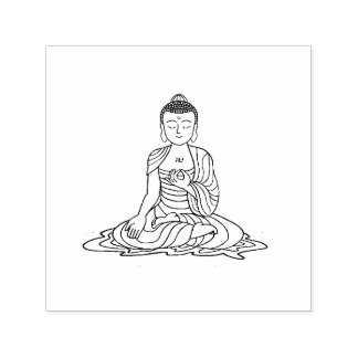 Golden Serenity Buddha Self-inking Stamp