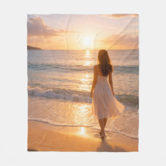 Golden Serenity Fleece Blanket