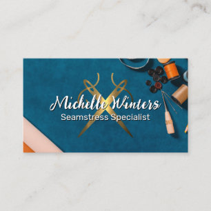 Golden Sewing Needles Sewing Kit Tools Business Card