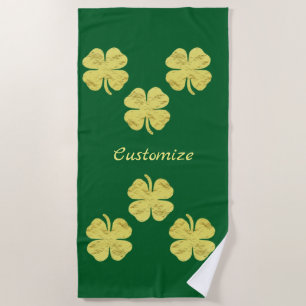Golden Shamrocks Thunder_Cove Beach Towel