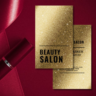 GOLDEN SHIMMER METALIC Makeup Artists and Beauty Business Card