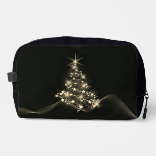 Golden Shine of Stars on Christmas Tree Dark  Dopp Kit