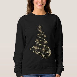 Golden Shine of Stars on Christmas Tree Dark  Sweatshirt