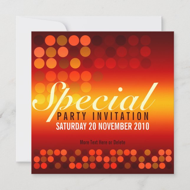 Golden Shine Special Party Invitation (Front)