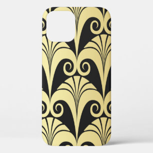 Golden shine texture. Gold vintage art deco geomet iPhone 12 Case
