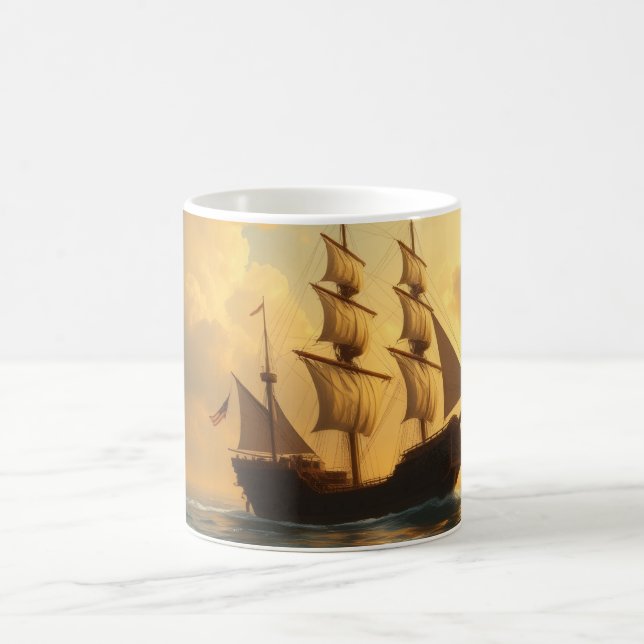 Golden Ship Coffee Mug (Center)