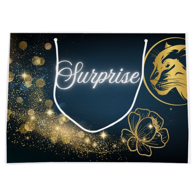 Golden Shooting Star Surprise Large Gift Bag (Front)