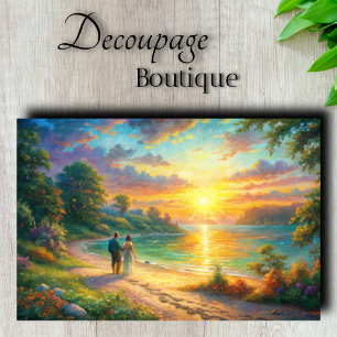 Golden Shores Decoupage Tissue Paper