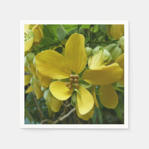 Golden Shower Tree Tropical Yellow Floral Napkin