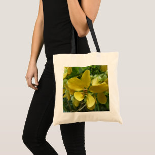 Golden Shower Tree Tropical Yellow Floral Tote Bag