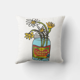 Golden shred marmalade jar with flowers in water cushion