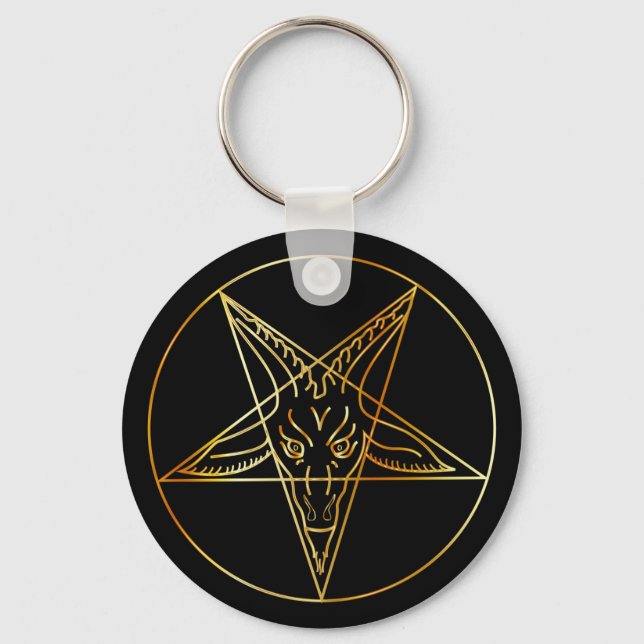 Golden sigil of Baphomet Key Ring (Front)