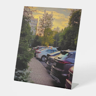 Golden Silence Pedestal Display – Customisable Sign