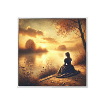 Golden Silence – Vintage Sunset Canvas Wall Art