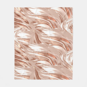 Golden silk cloth: 3D metallic texture. Fleece Blanket