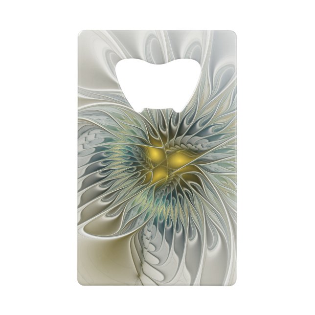 Golden Silver Flower Fantasy Abstract Fractal Art (Front)