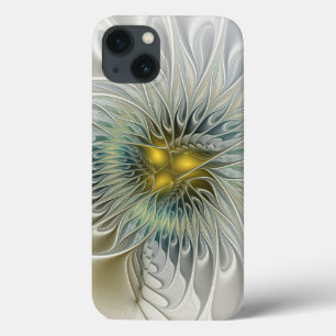 Golden Silver Flower Fantasy abstract Fractal Art iPhone 13 Case