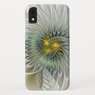 Golden Silver Flower Fantasy abstract Fractal Art Case-Mate iPhone Case