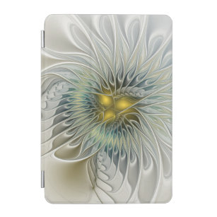Golden Silver Flower Fantasy abstract Fractal Art iPad Mini Cover