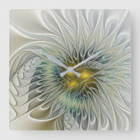 Golden Silver Flower Fantasy abstract Fractal Art