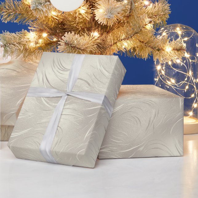 Golden Silvery Christmas Wrapping Paper (Holidays)
