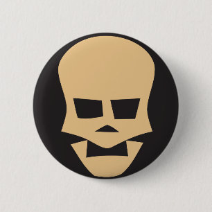 Golden skull 6 cm round badge