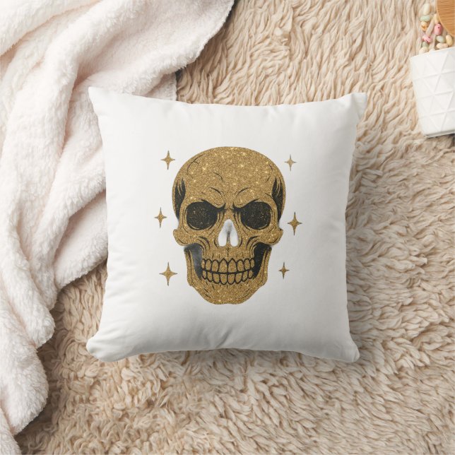 Golden Skull Cushion (Blanket)