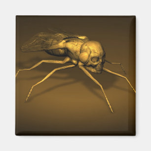 Golden Skull Fly Magnet