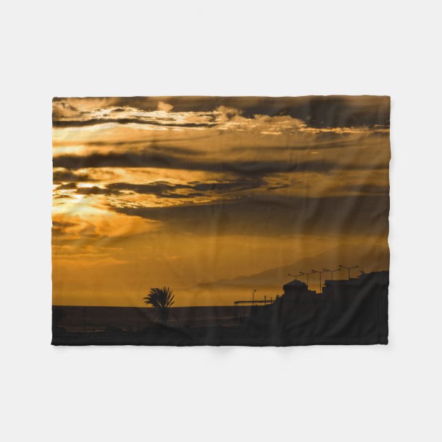 Golden Sky Fleece Blanket (Front (Horizontal))