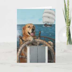 Golden Smooth Sailing Birthday Card