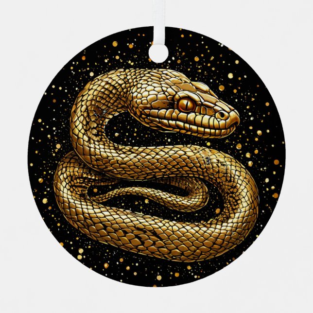 Golden snake metal tree decoration (Front)