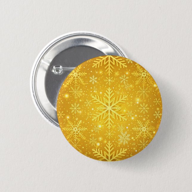 Golden Snow 6 Cm Round Badge (Front & Back)