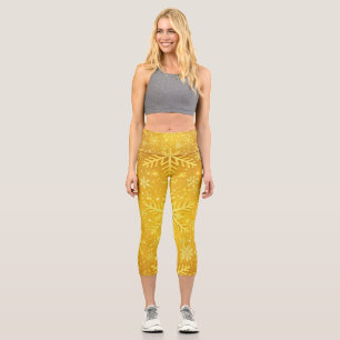 Golden Snow Capri Leggings