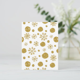 Golden Snow Flakes 1 Holiday Postcard