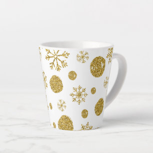 Golden Snow Flakes 1 Latte Mug