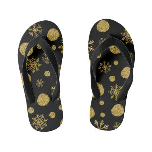 Golden Snow Flakes 2 Kid's Jandals