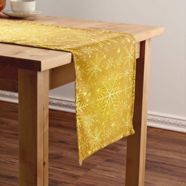 Golden Snow Long Table Runner (In Situ)