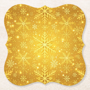 Golden Snow Paper Coaster