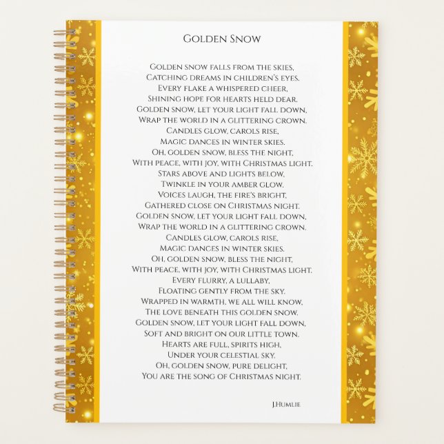 Golden Snow Planner (Front)