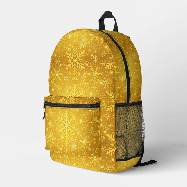 Golden Snow Printed Backpack (Back Corner Right)