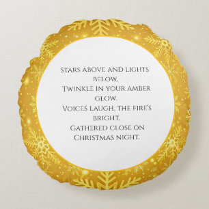 Golden Snow Round Cushion