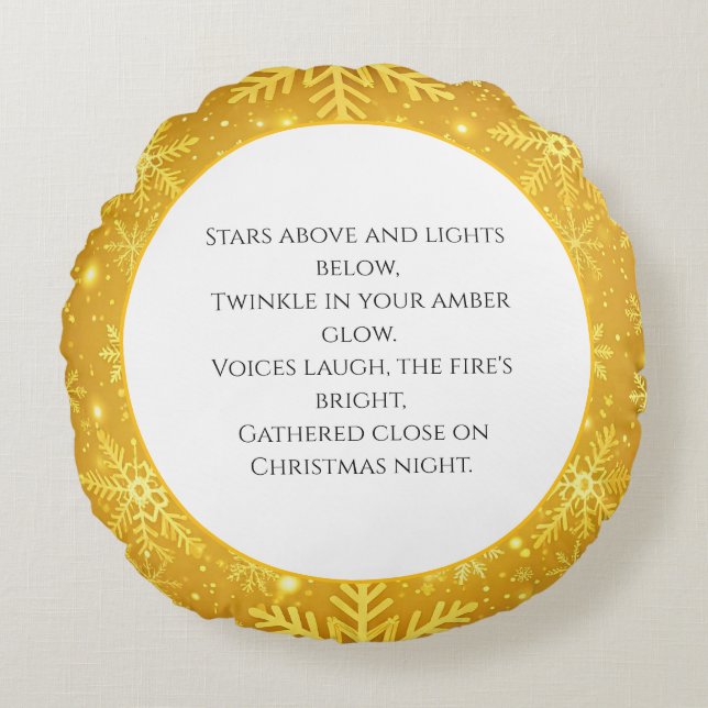 Golden Snow Round Cushion (Front)