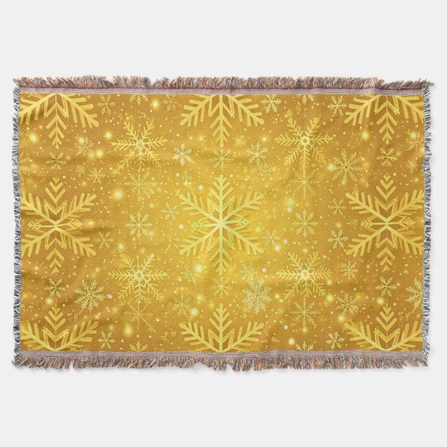 Golden Snow Throw Blanket (Front)