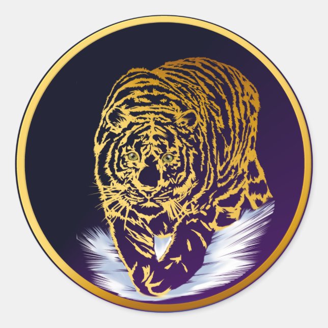 Golden Snow Tiger Sticker (Front)
