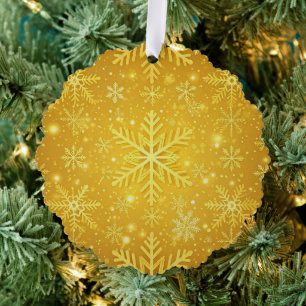 Golden Snow Tree Decoration Card