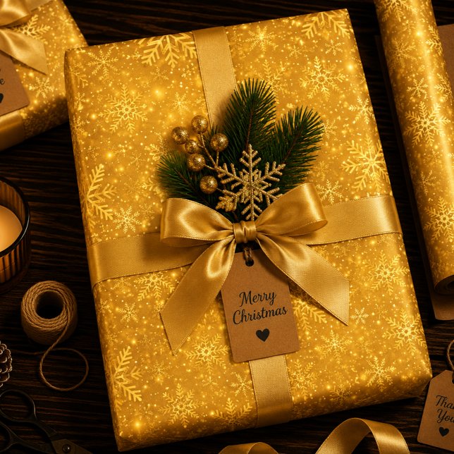 Golden Snow Wrapping Paper Sheet (Creator Uploaded)